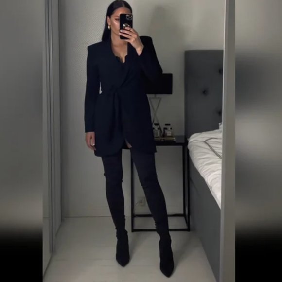 NWT Zara Tall Over the Knee Black Boots - 41 - Picture 4 of 8
